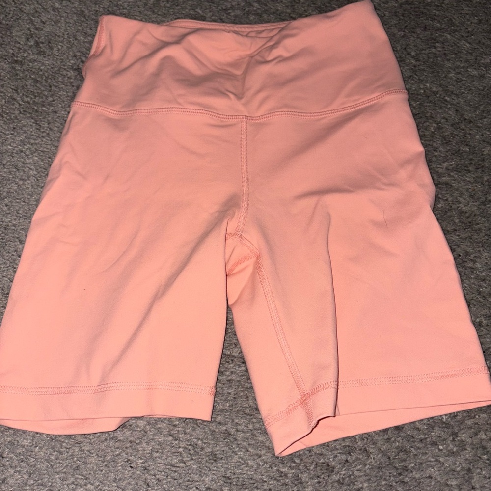 Women's Pink High-Waisted Biker Shorts